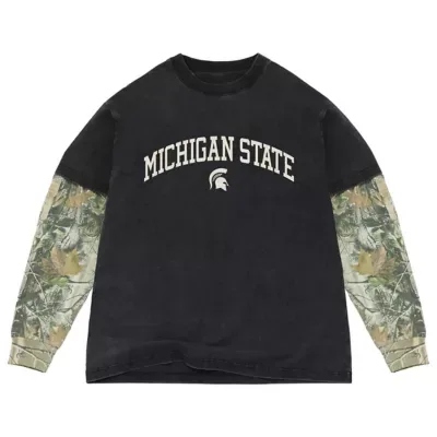 NCAA Michigan State Spartans Back Bay Twofer Heavyweight Long Sleeve T-Shirt by Uscape Apparel