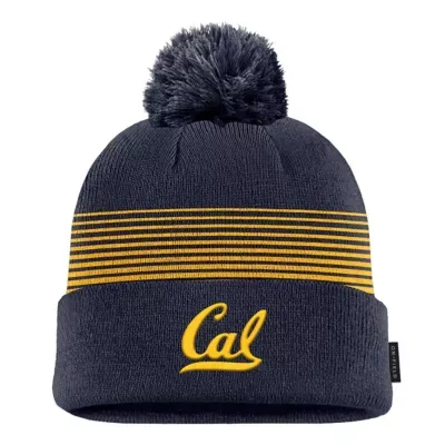 California Golden Bears NCAA Nike Cal Bears 2026 On-Field Peak Cuffed Knit Hat with Pom by Nike