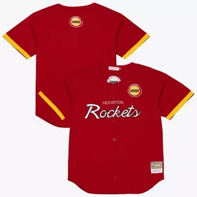 NBA Houston Rockets Hardwood Classics Head Coach Mesh Full-Button Fashion Jersey by Mitchell & Ness