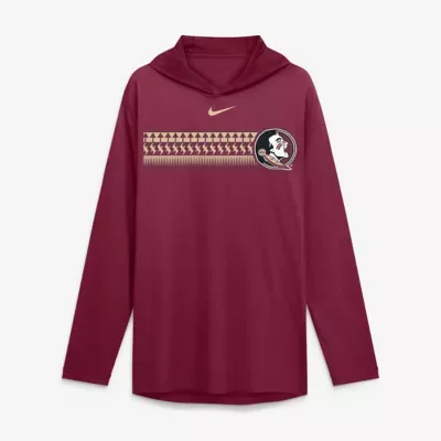 NCAA Nike Florida State Seminoles Primetime Pattern Tri-Blend Dri-FIT Long Sleeve Hooded T-Shirt by Nike