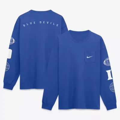 Duke Blue Devils NCAA Nike Duke Devils Academic Long Sleeve Pocket T-Shirt by Nike