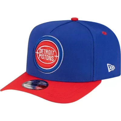NBA Blue/Red Detroit Pistons 80s Throwback A-Frame 9FIFTY Snapback Hat by New Era