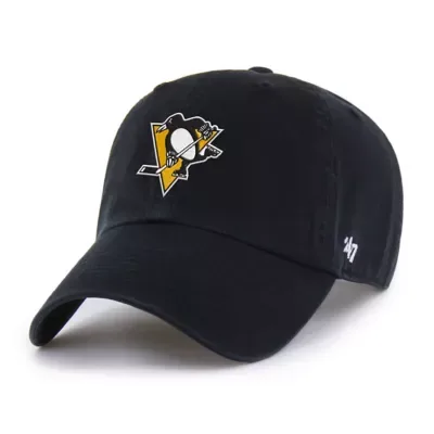 NHL Pittsburgh Penguins Logo Clean Up Adjustable Hat by 47