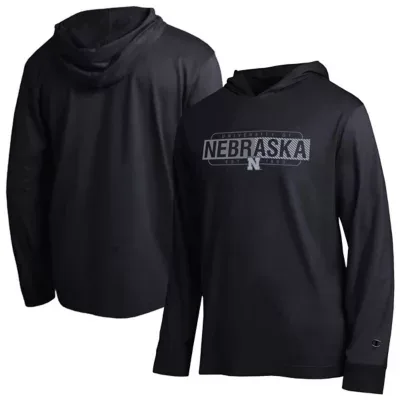NCAA Nebraska Huskers Gradient All-Star Long Sleeve Hooded T-Shirt by Champion