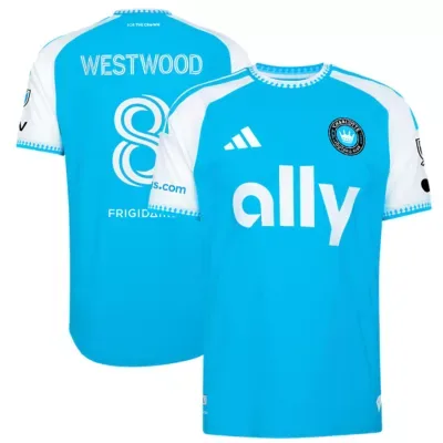 MLS Ashley Westwood Charlotte FC 2026 Carolina Kit: Crowns Up On-Field Authentic Patch Jersey by adidas