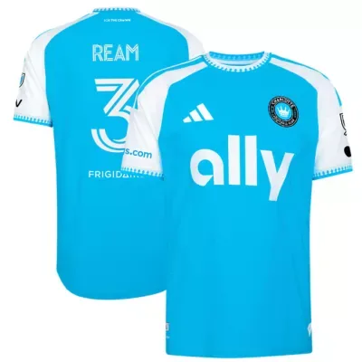 MLS Tim Ream Charlotte FC 2026 Carolina Kit: Crowns Up On-Field Authentic Patch Jersey by adidas
