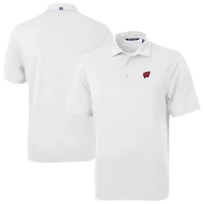 NCAA Wisconsin Badgers Virtue Eco Pique Recycled Polo by Cutter & Buck
