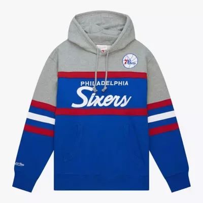 NBA Philadelphia 76ers Fleece Head Coach Hoodie by Mitchell & Ness
