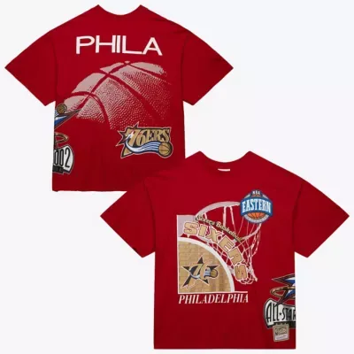 NBA Philadelphia 76ers Hardwood Classics Logo Blast T-Shirt by Mitchell & Ness