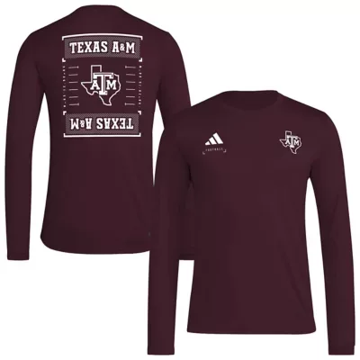 NCAA Texas A&M Aggies Locker Football Icon Aeroready Pre-Game Long Sleeve T-Shirt by adidas