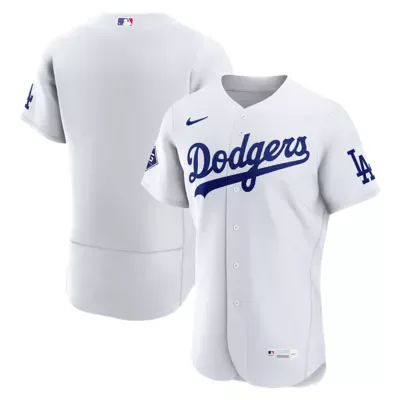 MLB Nike Los Angeles Dodgers Home Sponsor Patch Authentic Jersey by Nike