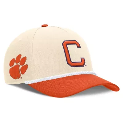 NCAA Clemson Tigers 2026 Primetime 5-Panel Rope 2-Tone Rise Hat by Nike