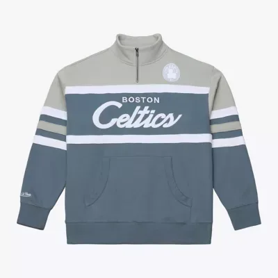NBA Boston Celtics Thunderstorm Head Coach Quarter-Zip Jacket by Mitchell & Ness