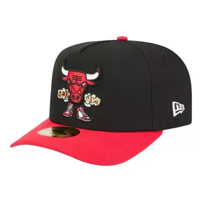 NBA Chicago Bulls Injection Cartoon Logo A-Frame 59FIFTY Fitted Hat by New Era