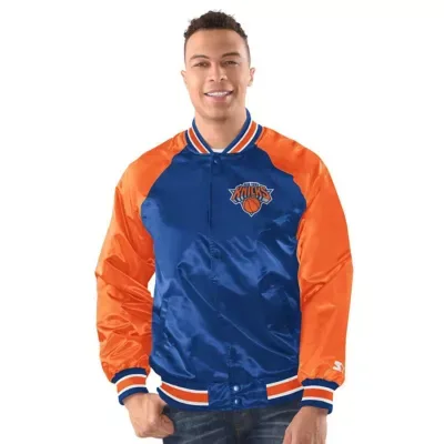 NBA New York Knicks Inductee Raglan Full-Snap Varsity Jacket by Starter