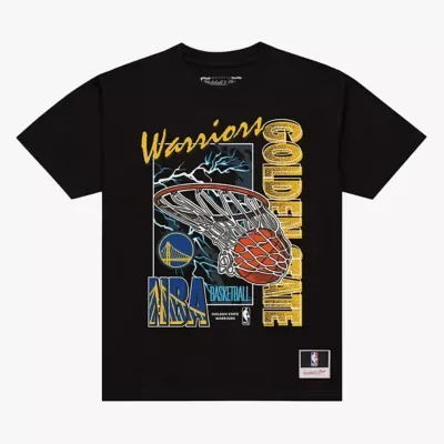 NBA Golden State Warriors Lightning Swish T-Shirt by Mitchell & Ness