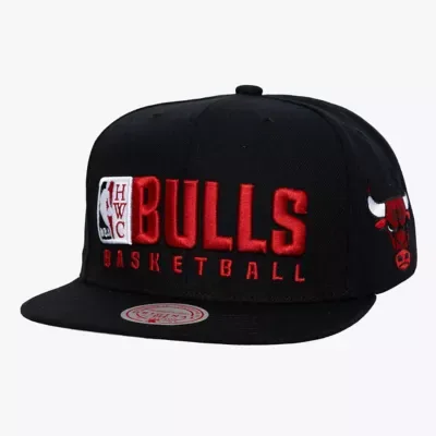 NBA Chicago Bulls Hardwood Classics Old School Stacked Text Snapback Hat by Mitchell & Ness