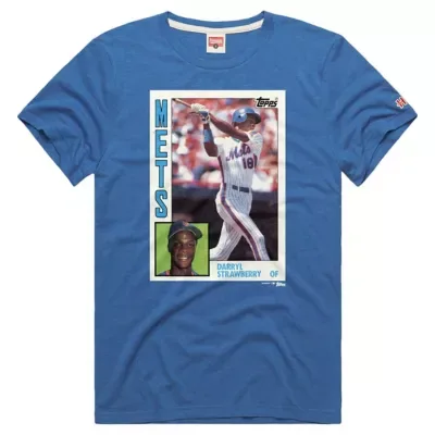 MLB Darryl Strawberry New York Mets Topps Baseball Card Tri-Blend T-Shirt by Homage
