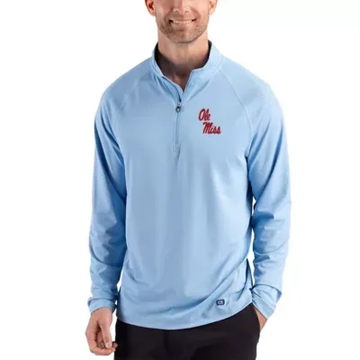 NCAA Ole Miss Rebels Prospect Recycled Featherlight Stretch Quarter-Zip Top by Cutter & Buck
