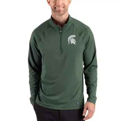 NCAA Michigan State Spartans Prospect Recycled Featherlight Stretch Quarter-Zip Top by Cutter & Buck