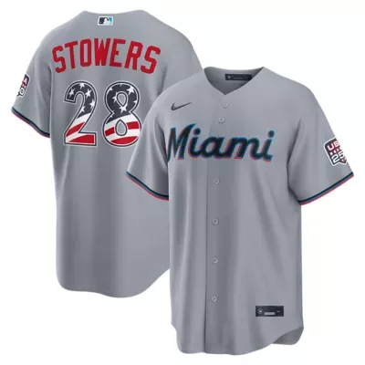 MLB Fourth of July Miami Marlins Kyle Stowers Nike USA 250 Stadium Jersey by Nike