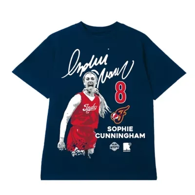 WNBA Sophie Cunningham Indiana Fever Player Graphic T-Shirt by Round21