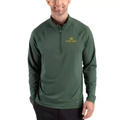 NCAA Notre Dame Fighting Irish Prospect Recycled Featherlight Stretch Quarter-Zip Top by Cutter & Buck