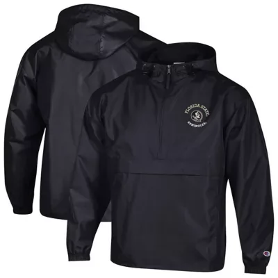 NCAA Florida State Seminoles Packable Hooded Windbreaker Half-Zip Jacket by Champion