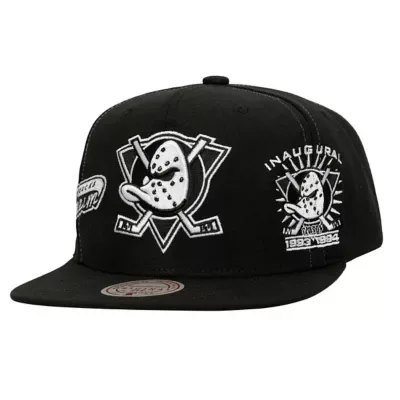 NHL Anaheim Ducks Trifecta Snapback Hat by Mitchell & Ness