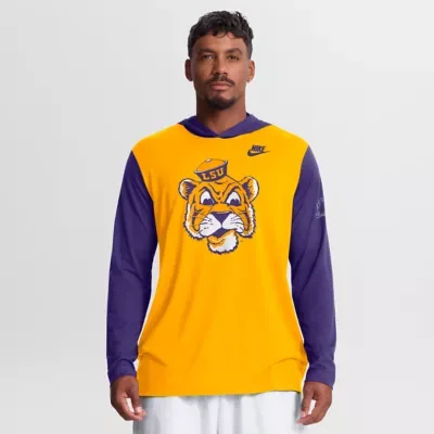 NCAA LSU Tigers Campus Legacy Tri-Blend Long Sleeve Hooded T-Shirt by Nike