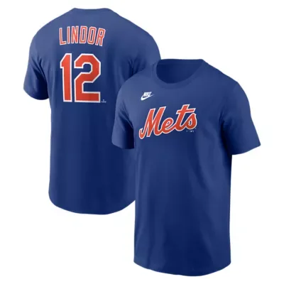 MLB Francisco Lindor New York Mets Cooperstown Collection Name & Number T-Shirt by Nike