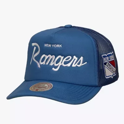 NHL New York Rangers Head Coach Trucker Adjustable Hat by Mitchell & Ness