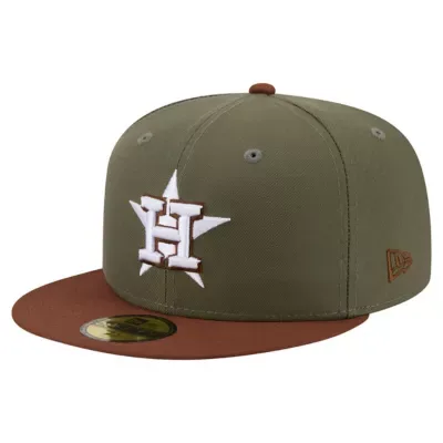 MLB Olive/Brown Houston Astros Color Pack 59FIFTY Fitted Hat by New Era