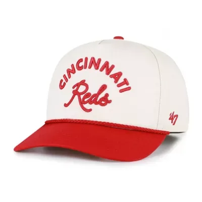 MLB Natural/Red Cincinnati Reds Rope Script Hitch Adjustable Hat by 47