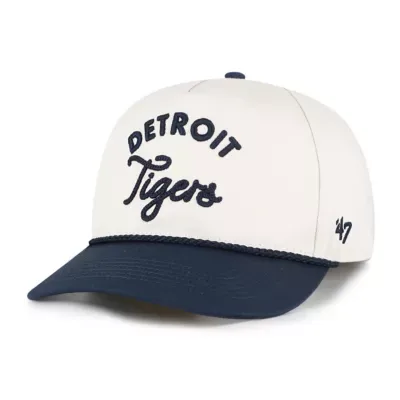 MLB Natural/Navy Detroit Tigers Rope Script Hitch Adjustable Hat by 47