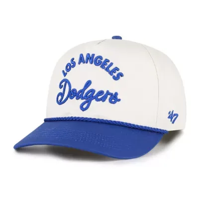 MLB Natural/Royal Los Angeles Dodgers Rope Script Hitch Adjustable Hat by 47
