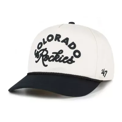 MLB Natural/Black Colorado Rockies Rope Script Hitch Adjustable Hat by 47