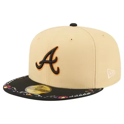 MLB Light Beige Atlanta Braves Two-Tone Embroidered Visor 59FIFTY Fitted Hat