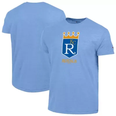 MLB Light Kansas City Royals Cooperstown Logo Tri-Blend T-Shirt by Champion