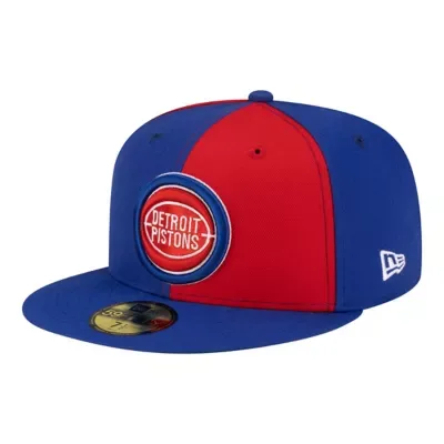 NBA Red/Blue Detroit Pistons 80s Throwback Pinwheel 59FIFTY Fitted Hat by New Era