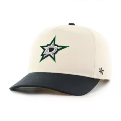 NHL Cream/Black Dallas Stars Logo Hitch Adjustable Hat by 47