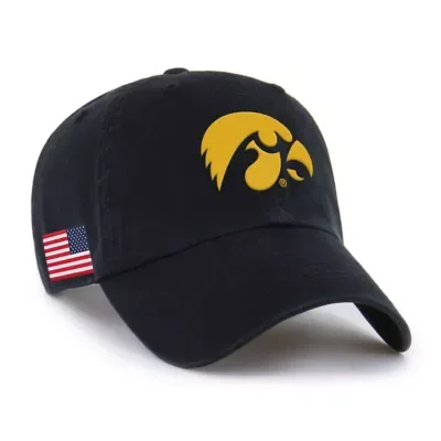 NCAA Iowa Hawkeyes Americana Clean Up Adjustable Hat by 47