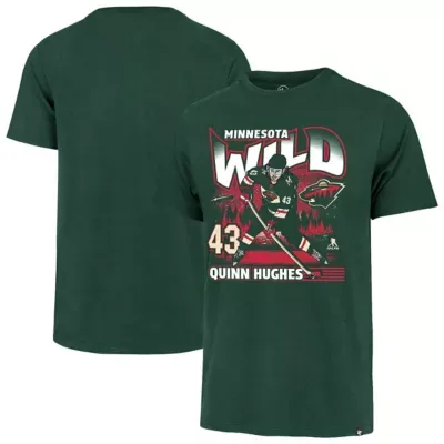 NHL Quinn Hughes Minnesota Wild City Name & Number T-Shirt by 47