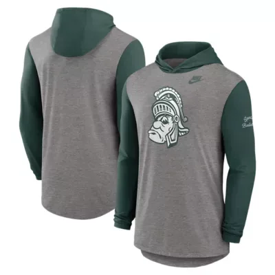 NCAA Michigan State Spartans Campus Legacy Tri-Blend Long Sleeve Hooded T-Shirt by Nike