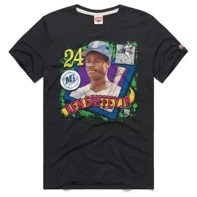 MLB Ken Griffey Jr. Seattle Mariners Topps 75 Remix Graphic T-Shirt by Homage