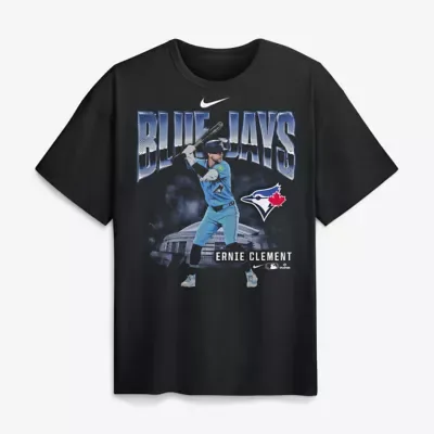 Toronto Blue Jays MLB Ernie Clement Toronto Jays Enlarged Player Graphic Max90 Heavyweight T-Shirt by Nike
