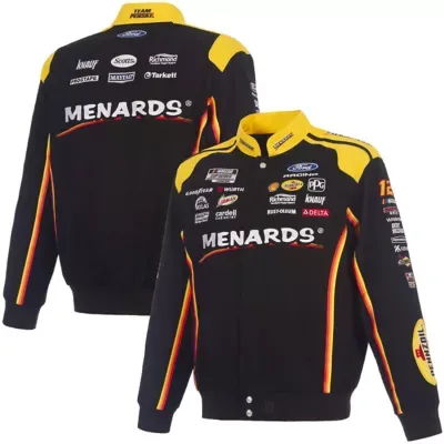 Nascar Ryan Blaney 2026 Menards Full-Snap Twill Racing Jacket by JH Design