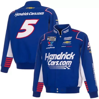 Nascar Kyle Larson 2026 Hendrickcars.com Full-Snap Twill Racing Jacket by JH Design