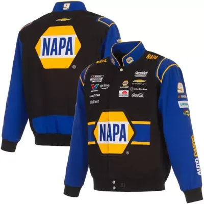 Nascar Chase Elliott 2026 NAPA Full-Snap Twill Racing Jacket by JH Design