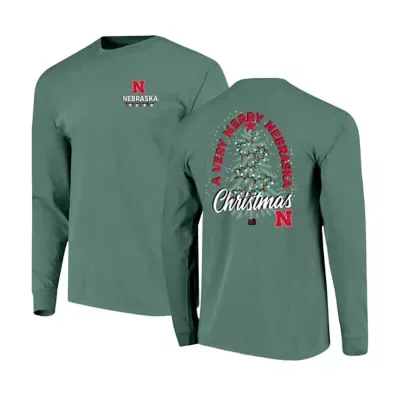 NCAA Nebraska Huskers Merry Christmas Tree Long Sleeve T-Shirt by Image One